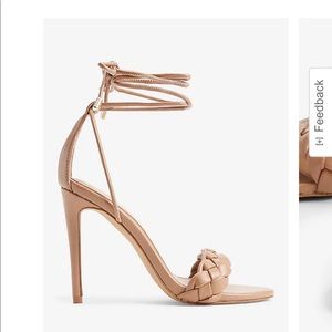BNWOT Express braided nude high heels